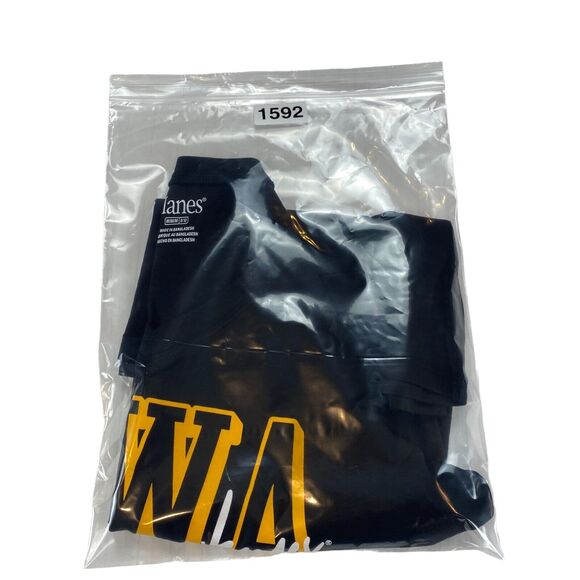 Iowa Hawkeyes Shirt Top Women's Medium Black Hanes Sports V Neck Tee Shirt - Picture 10 of 10